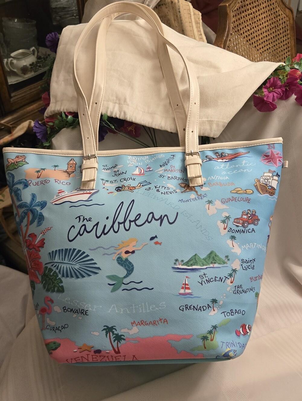NWOT The Caribbean Printed Tote Bag
